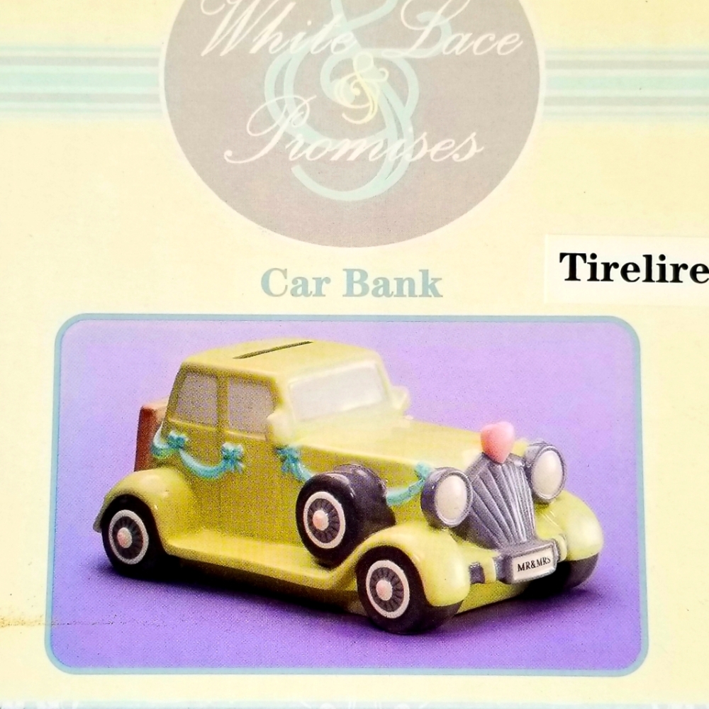 RUSS White Lace & Promises Car Bank New In Box